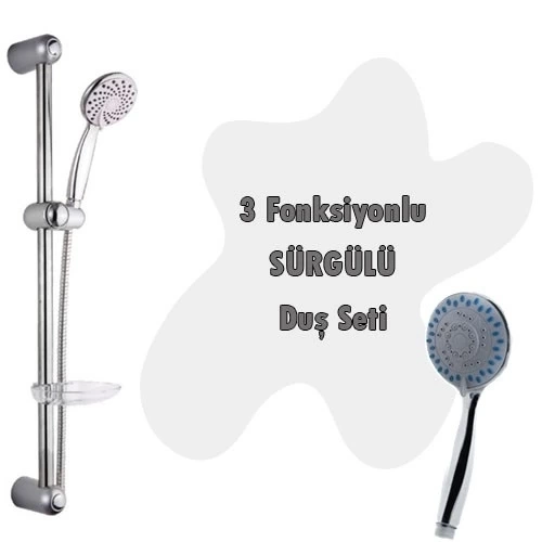 BUĞZ 3 Fonksiyonlu Sürgülü Duş Seti 5 Parça Özel Set