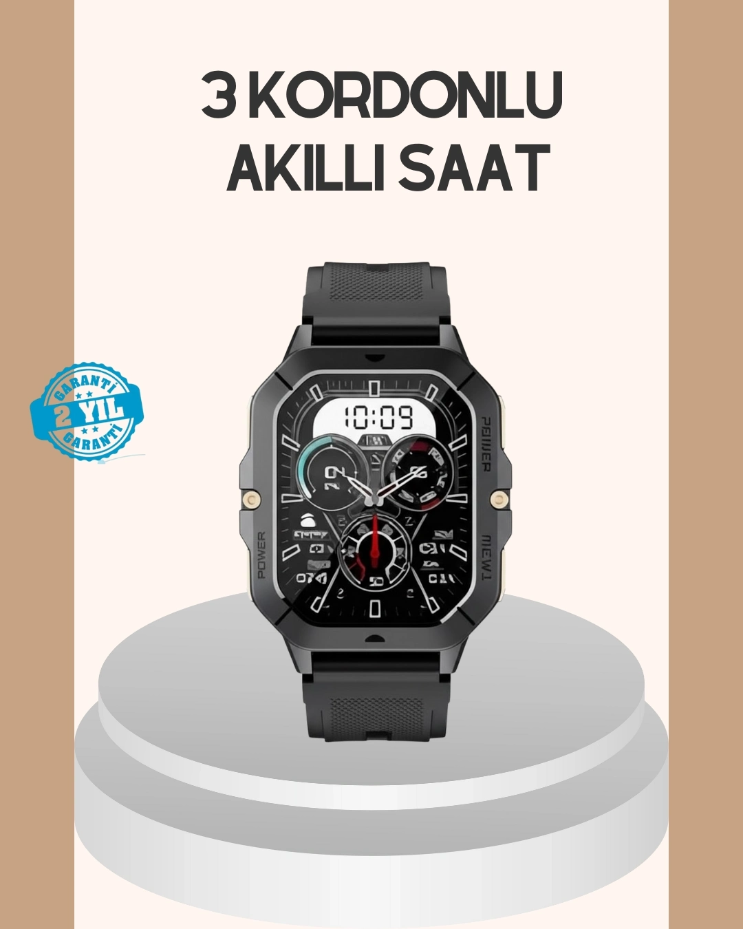 BUĞZ 3 Kordonlu Akıllı Saat Uzun Pil Süreli
