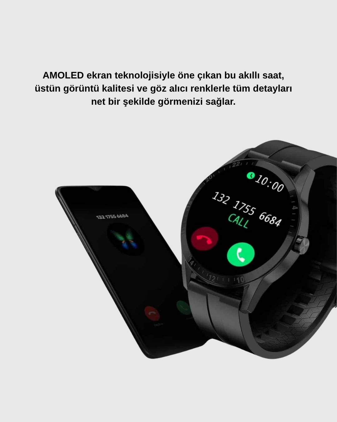 BUĞZ 3 Kordonlu AMOLED Akıllı Saat – Sağlık Takipli