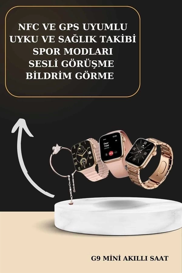 BUĞZ 3 Kordonlu Pembe Amoled Ekran Akıllı Saat ve Yeni Nesil Pro Kablosuz Bluetooth Kulaklık ANC/ENC
