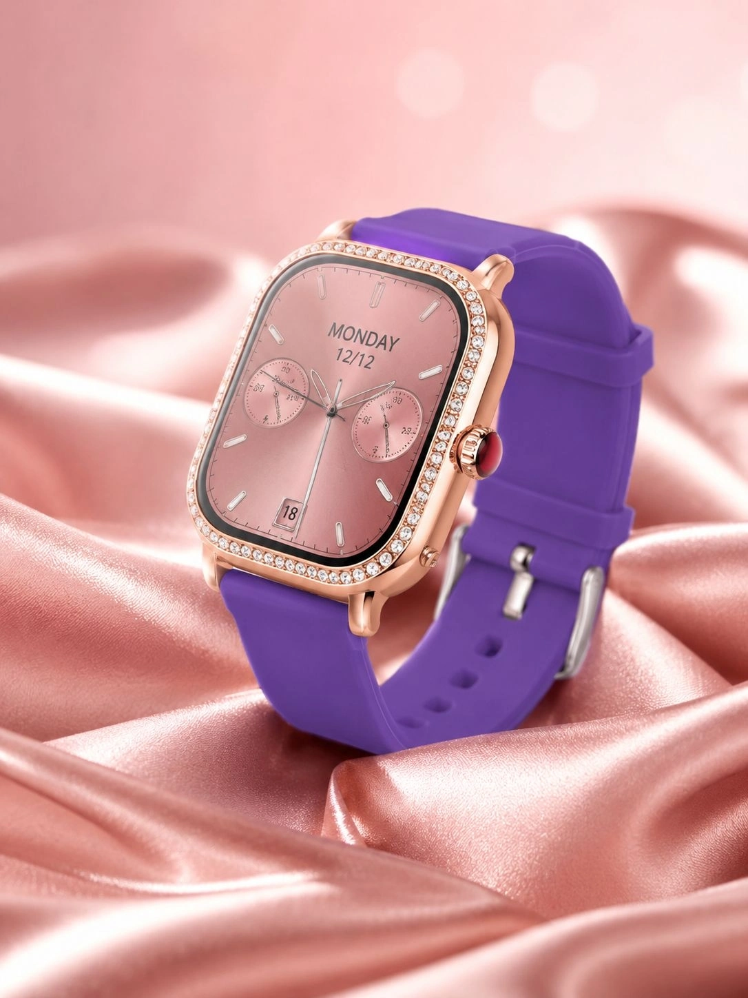 BUĞZ 3 Kordonlu Rose Gold Kasalı Kadın Akıllı Saat Seti