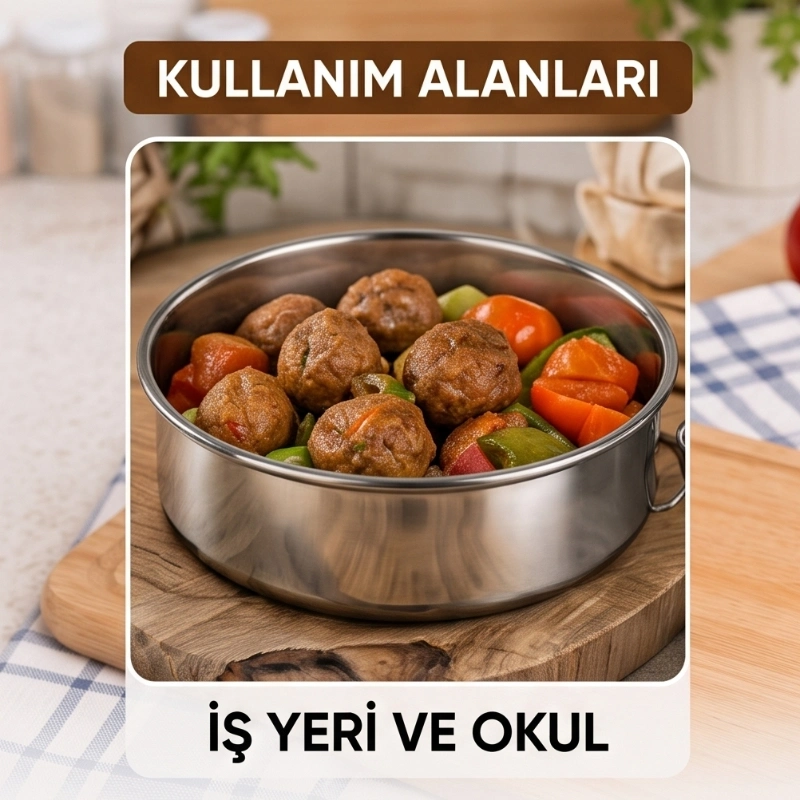 BUĞZ 3'lü Metal Sefer Tası - Paslanmaz Çelik - 16 cm