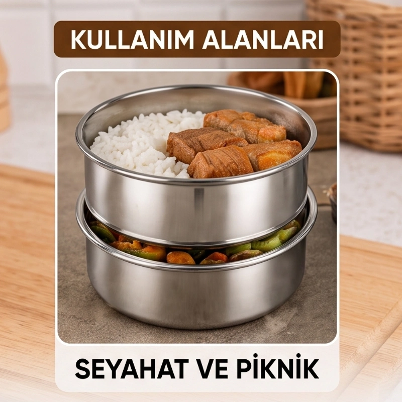 BUĞZ 3'lü Metal Sefer Tası - Paslanmaz Çelik - 16 cm