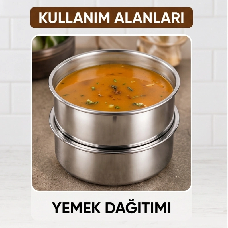 BUĞZ 3'lü Metal Sefer Tası - Paslanmaz Çelik - 16 cm
