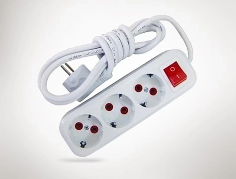 BUĞZ 3 Metre Kablolu Anahtarlı 3 Lü Topraklı Grup Priz