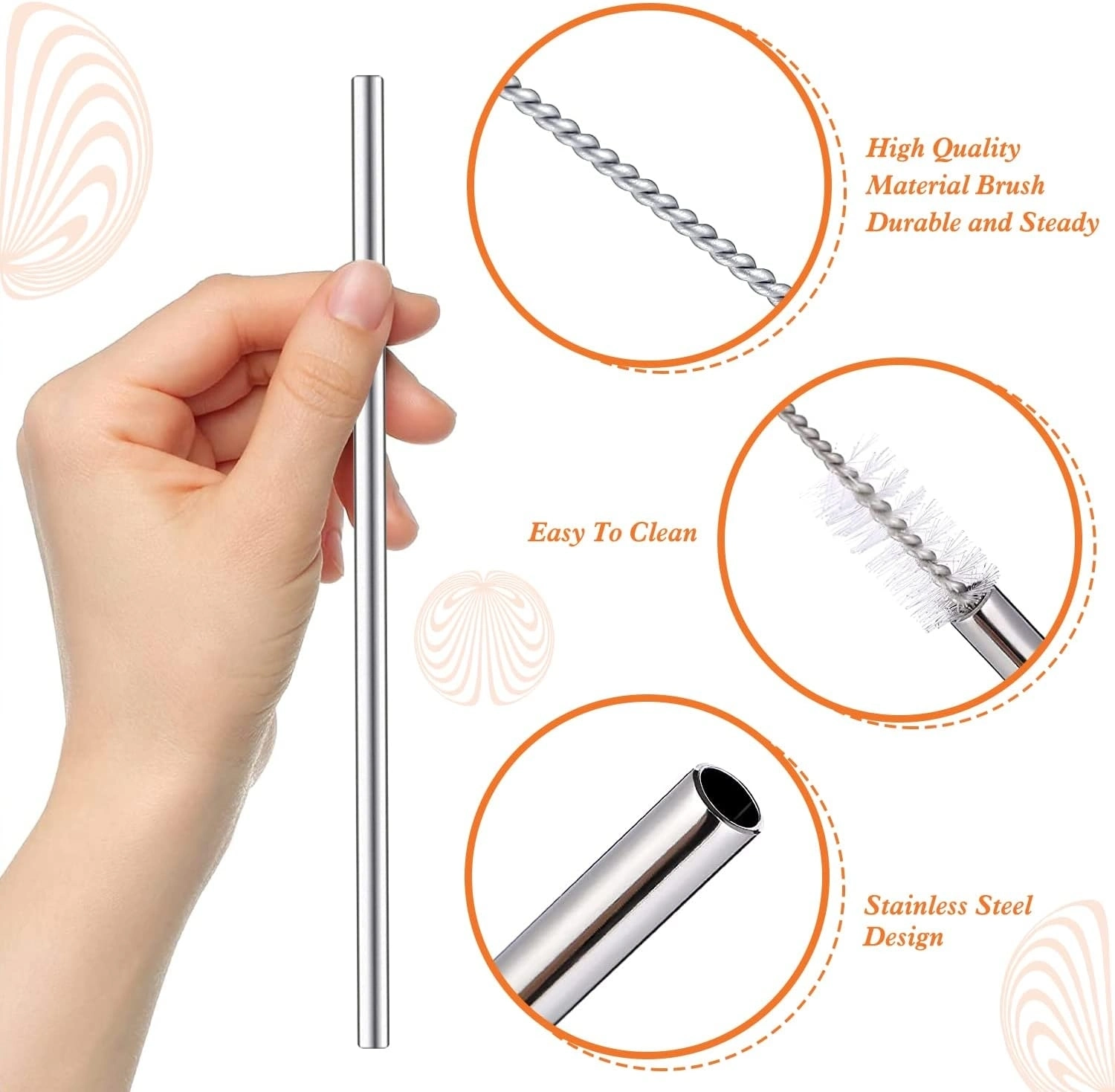 BUĞZ 3 Parça Paslanmaz Çelik Pipet Seti BUĞZ 3 Parça Paslanmaz Çelik Pipet Seti
