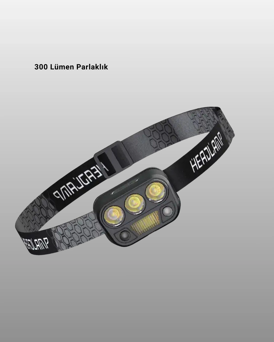 BUĞZ 300 Lümen Sensörlü LED Kafa Lambası USB Şarjlı SOS Modlu