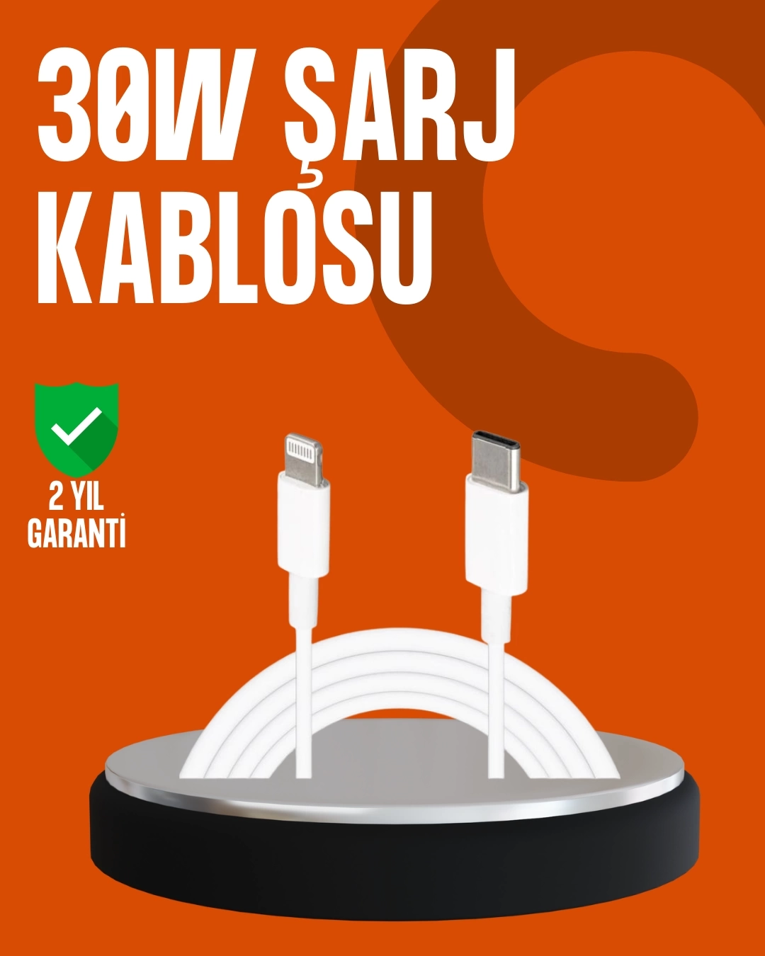BUĞZ 30W Type-C Lightning Hızlı Şarj Kablosu 1.2m iPhone Uyumlu