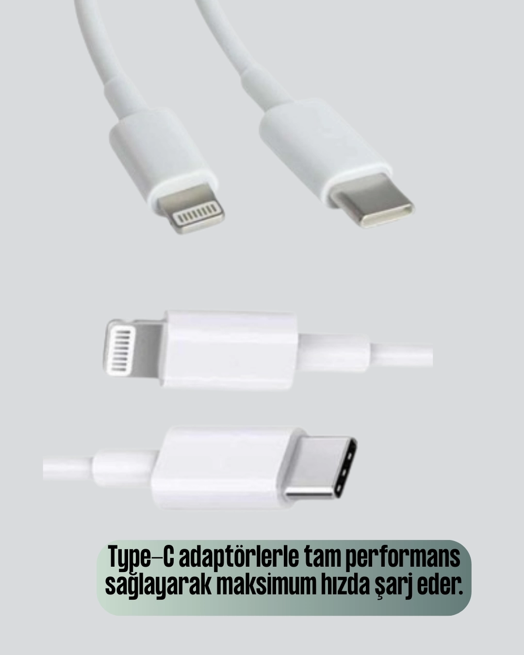 BUĞZ 30W Type-C Lightning Hızlı Şarj Kablosu 1.2m iPhone Uyumlu