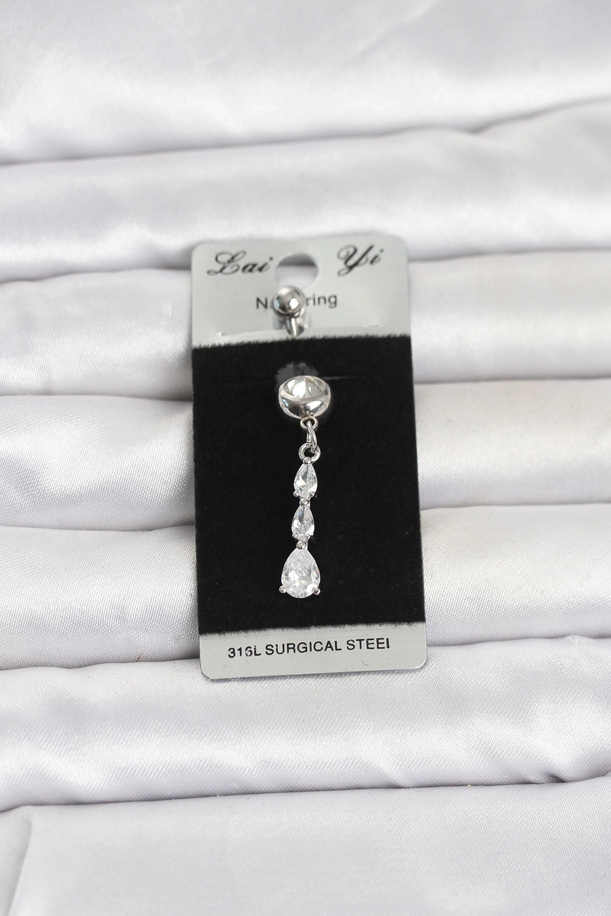 BUĞZ 316L Cerrahi Çelik Sallantılı Damla Model Göbek Piercing