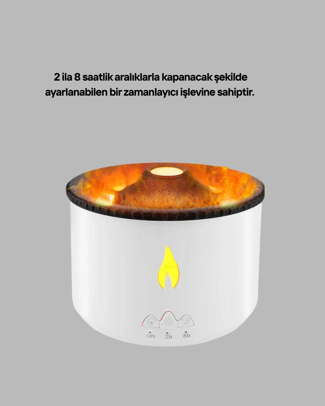 BUĞZ 3D Alev Işıklı Aromaterapi Makinesi – 360 ml Su Kapasiteli Sessiz Difüzör