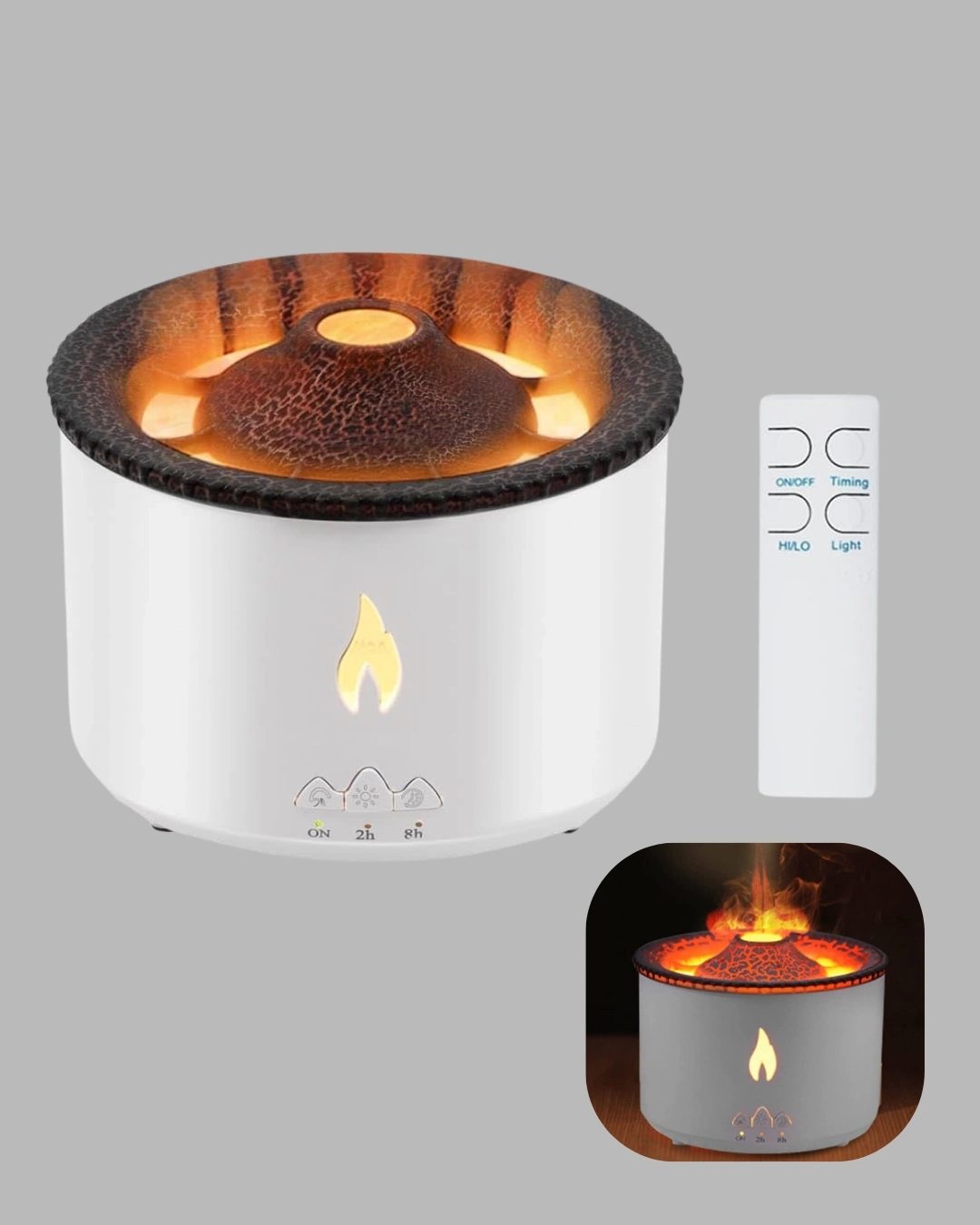 BUĞZ 3D Alev Işıklı Aromaterapi Makinesi – 360 ml Su Kapasiteli Sessiz Difüzör