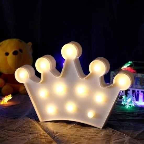 BUĞZ 3D Dekoratif Pilli Kraliçe Tacı Model Led Masa ve Gece Lambası