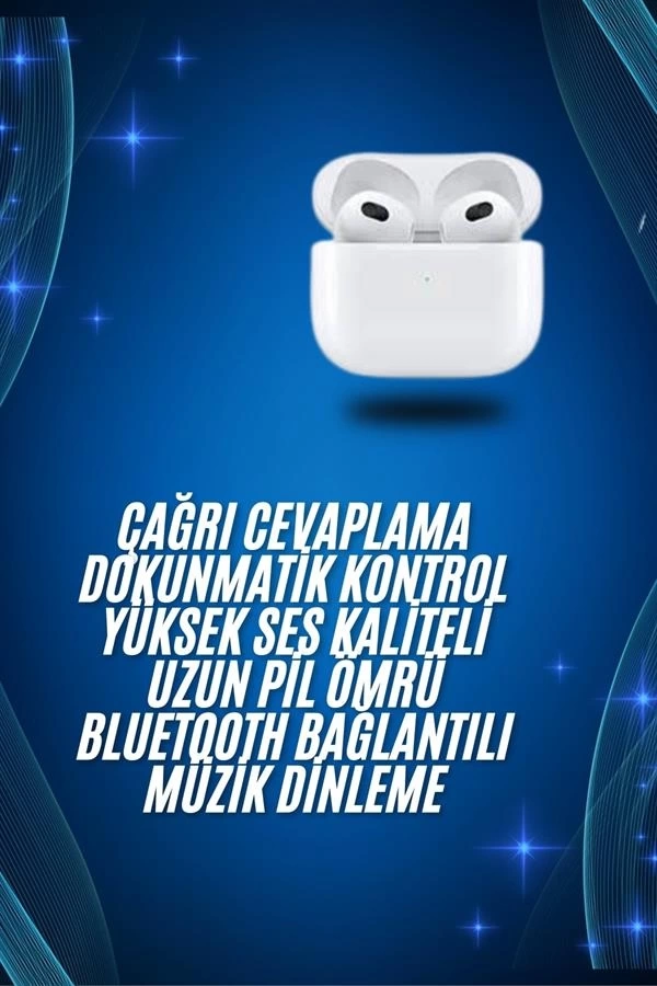 BUĞZ 3.Nesil İOS Android Uyumlu Bluetooth 5.0 Beyaz Çağrı Cevaplama