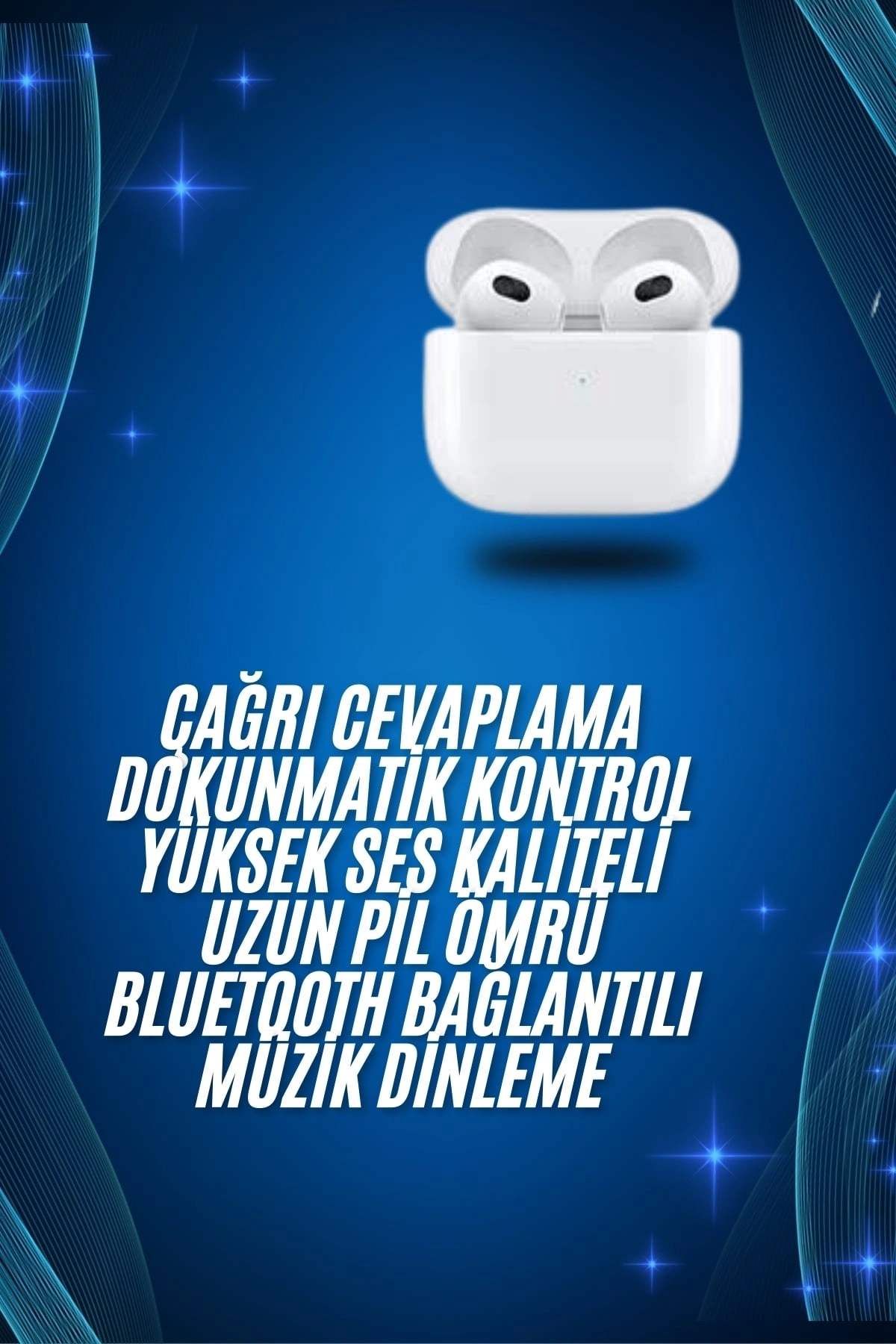 BUĞZ 3.Nesil İOS Android Uyumlu Bluetooth 5.0 Beyaz Çağrı Cevaplama Yeni Nesil