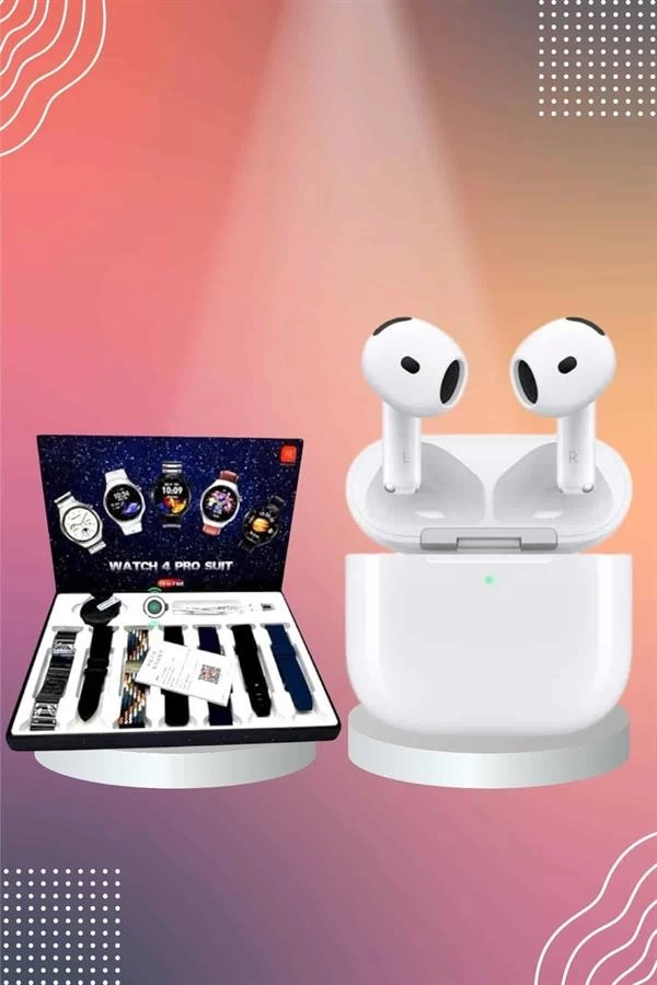 BUĞZ 3.Nesil TWS Bluetooth Kulaklık Bluetooth Bağlantılı Akıllı Saat Amoled Ekran Plastik Hasır Kordon