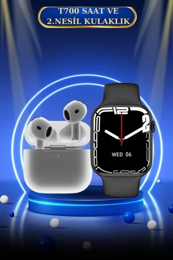 BUĞZ 3.Nesil TWS Bluetooth Kulaklık ve Dokunmatik Ekran Akıllı Saat Sesli Görüşme