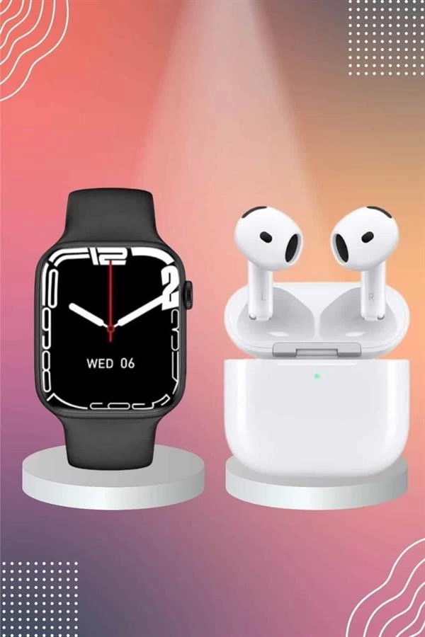BUĞZ 3.Nesil TWS Bluetooth Kulaklık ve Dokunmatik Ekran Akıllı Saat Sesli Görüşme