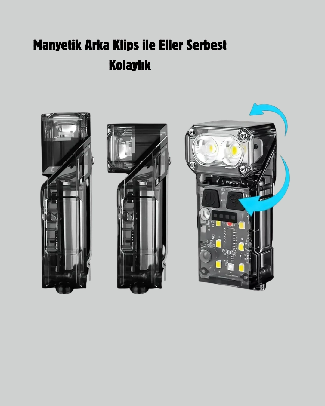 BUĞZ 3’ü 1 Arada LED Far Şarj Edilebilir Sensörlü Manyetik 10 Saat Kullanım