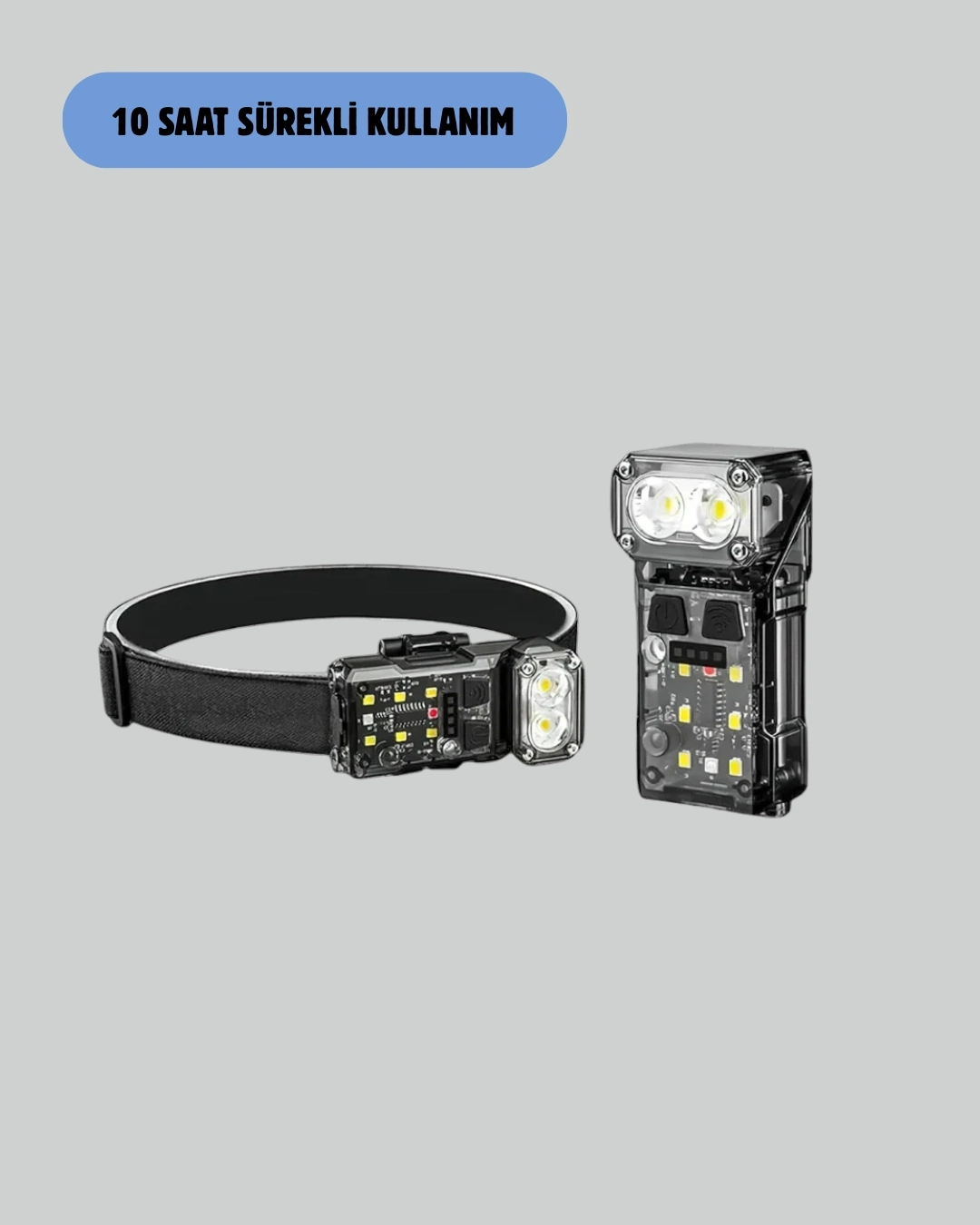 BUĞZ 3’ü 1 Arada LED Far Şarj Edilebilir Sensörlü Manyetik 10 Saat Kullanım