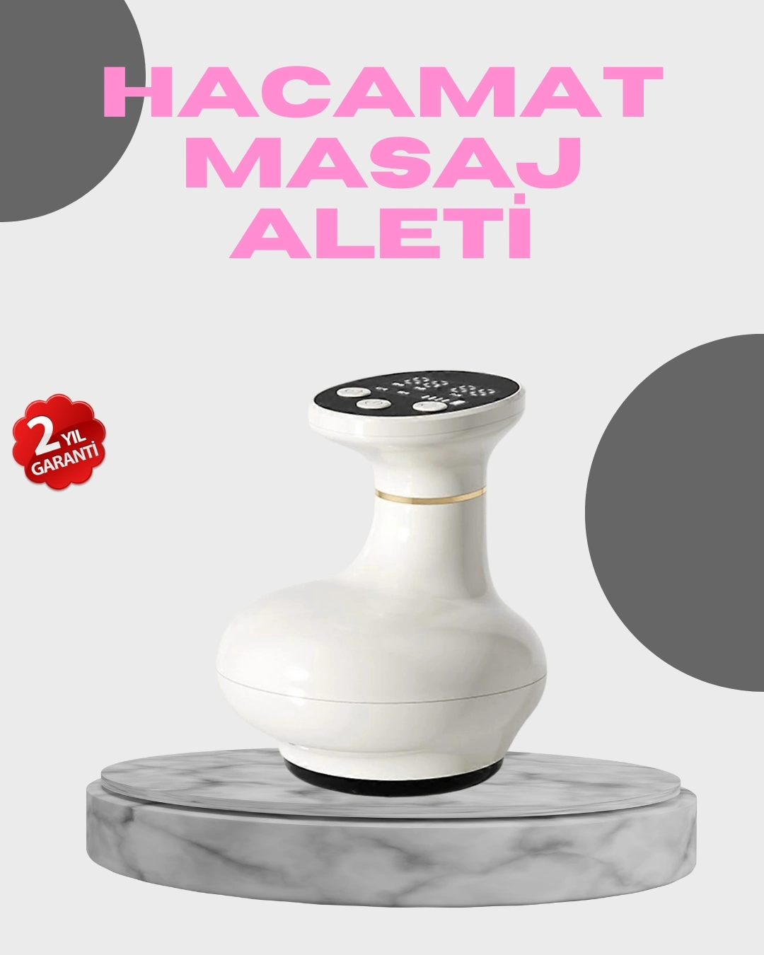 BUĞZ 3’ü 1 Arada Şarjlı Masaj Cihazı Kupa Terapisi Sıcak Kompres Gua Sha