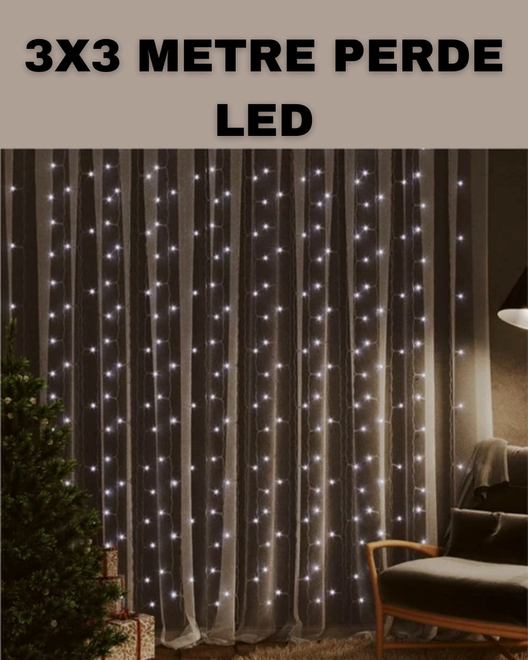 BUĞZ 3x3 LED Şelale Perde Işık Kutlama ve Dekor Aydınlatması