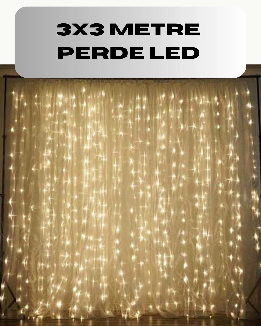 BUĞZ 3x3 Perde LED Işık Şelale Model Özel Gün Dekoratif Aydınlatma
