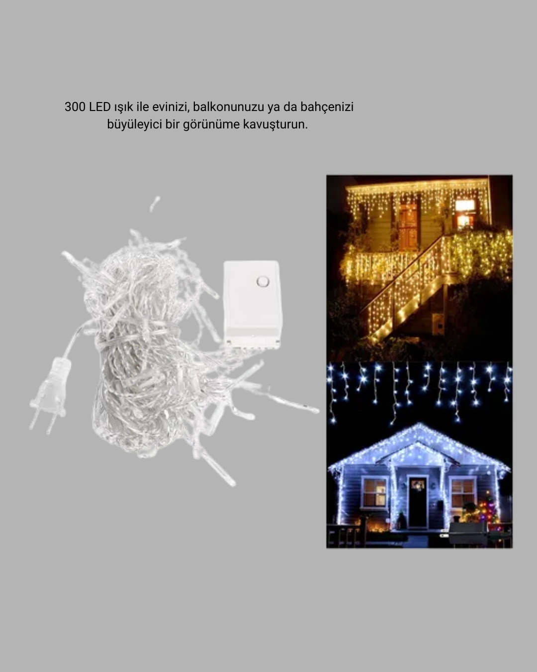 BUĞZ 3x3 Perde LED Işık Şelale Model Özel Gün Dekoratif Aydınlatma