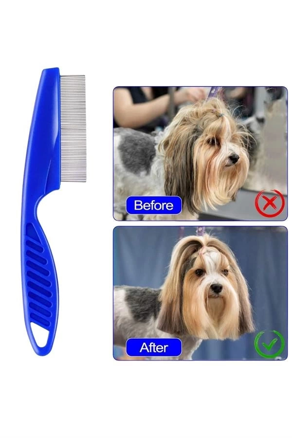 BUĞZ 4'lü Bit Evcil Hayvan Tarak Seti Kedi Köpek Bit Tarak Seti Pire Tarağı