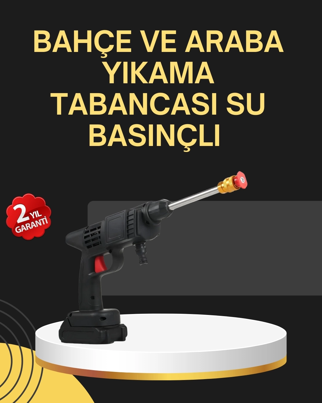 BUĞZ 48V Şarjlı Basınçlı Yıkama Tabancası Köpük ve Çift Nozul 2025 Model