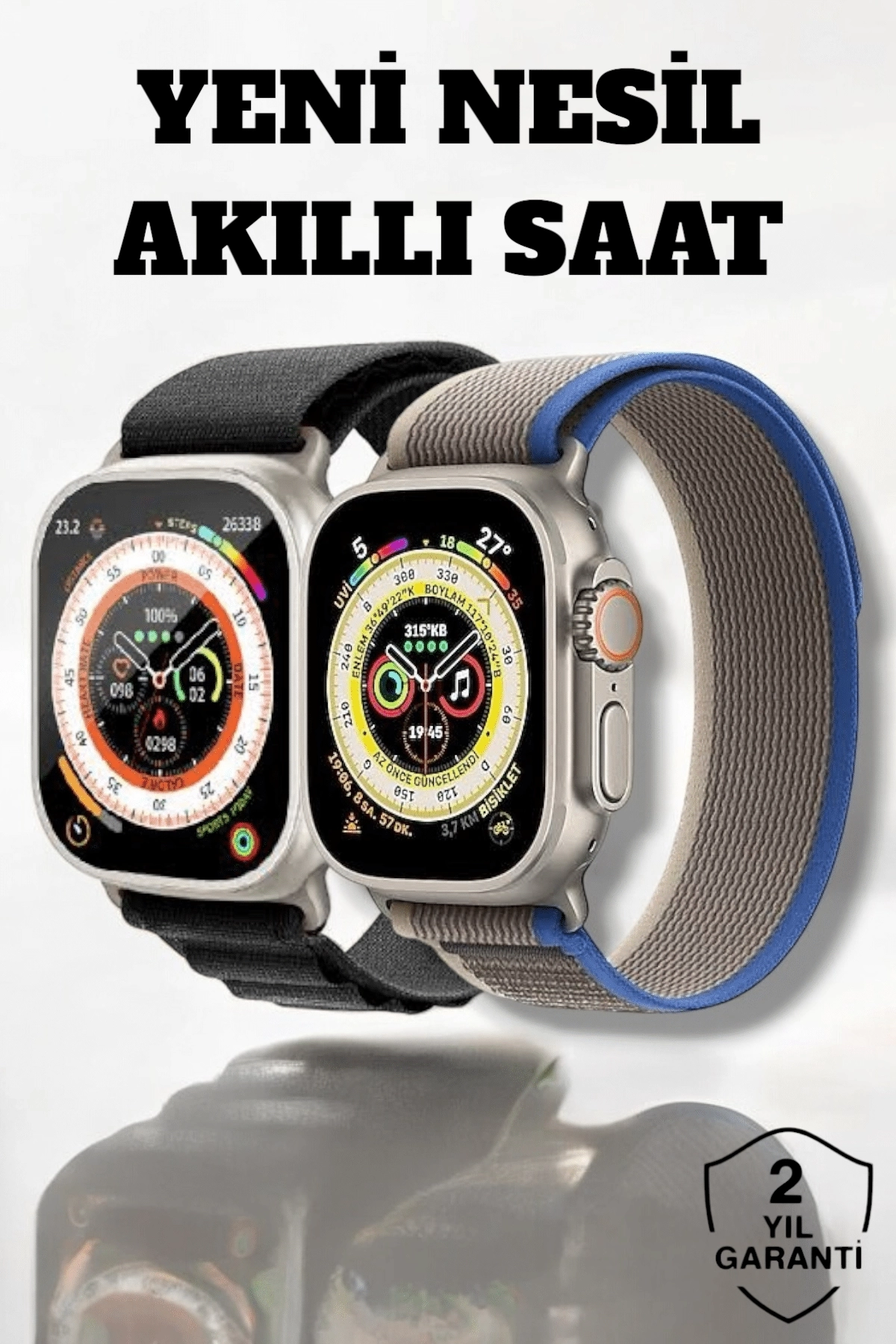 BUĞZ 49MM Ekranlı, Kan Basıncı ve Adımsayar Özellikli Bluetooth Akıllı Saat