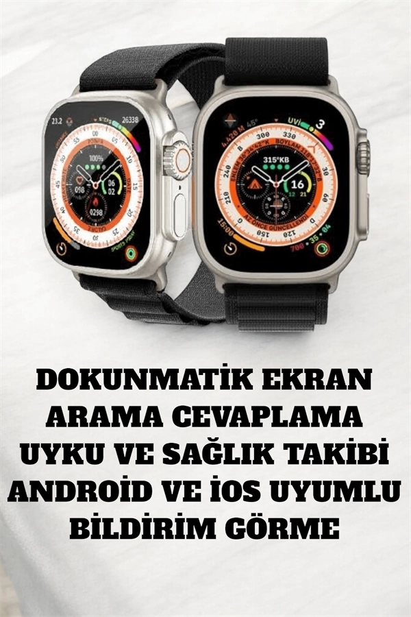 BUĞZ 49MM Ekranlı, Kan Basıncı ve Adımsayar Özellikli Bluetooth Akıllı Saat