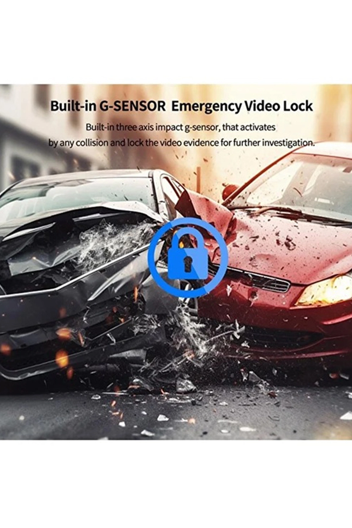BUĞZ 4k Wifi Çift Kameralı Araç Kamerası Gece Görüşlü G-sensörlü Dash Cam 170 Derece