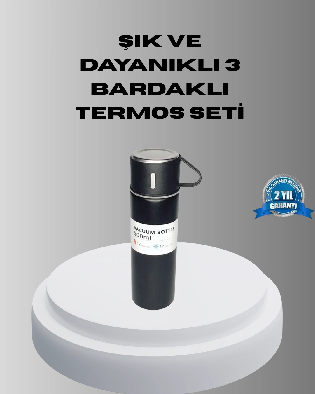 BUĞZ 500 ml Vakumlu Termos – Çift Kat Paslanmaz Çelik, Sızdırmaz Kapağıyla Sıcak ve Soğuk İçeceklere Özel