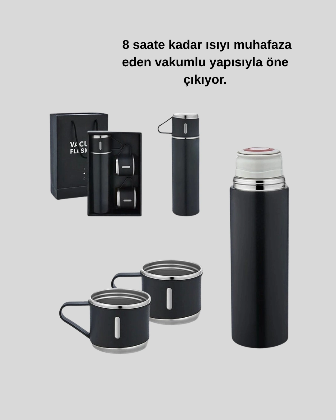 BUĞZ 500 ml Vakumlu Termos – Çift Kat Paslanmaz Çelik, Sızdırmaz Kapağıyla Sıcak ve Soğuk İçeceklere Özel