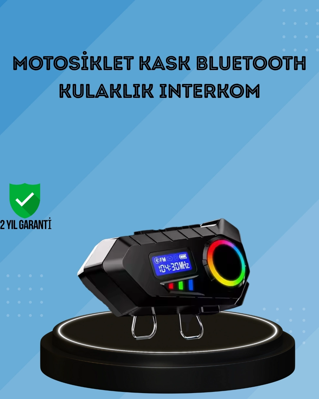 BUĞZ 500mAh Bataryalı Bluetooth 5.4  İnterkom LED Ekranlı FM Destekli