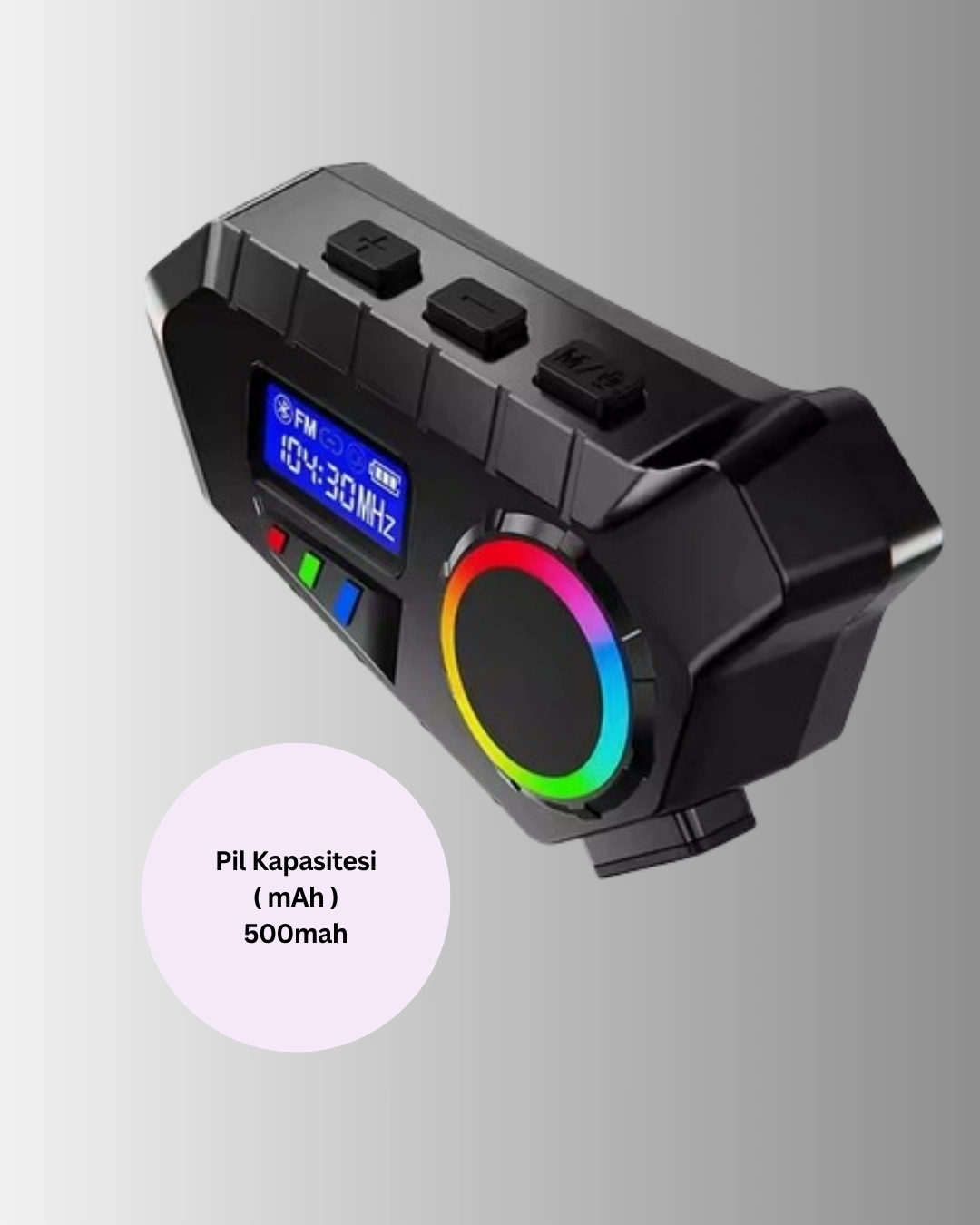 BUĞZ 500mAh Bataryalı Bluetooth 5.4  İnterkom LED Ekranlı FM Destekli