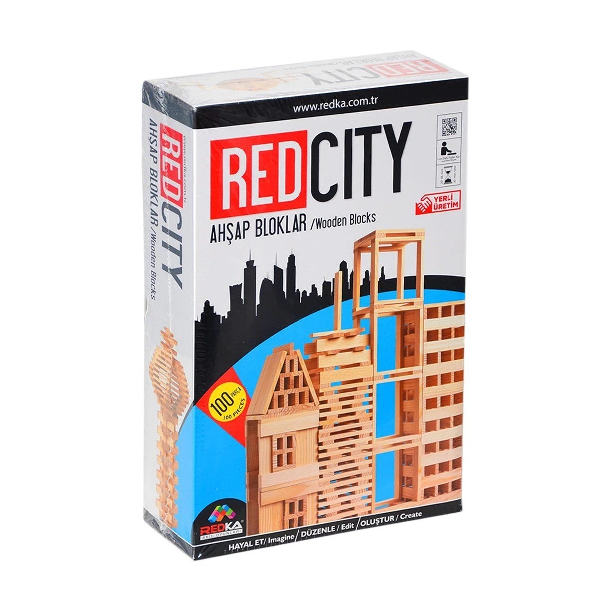 BUĞZ 5200 Redka Red City Ahşap Bloklar 100 Parça