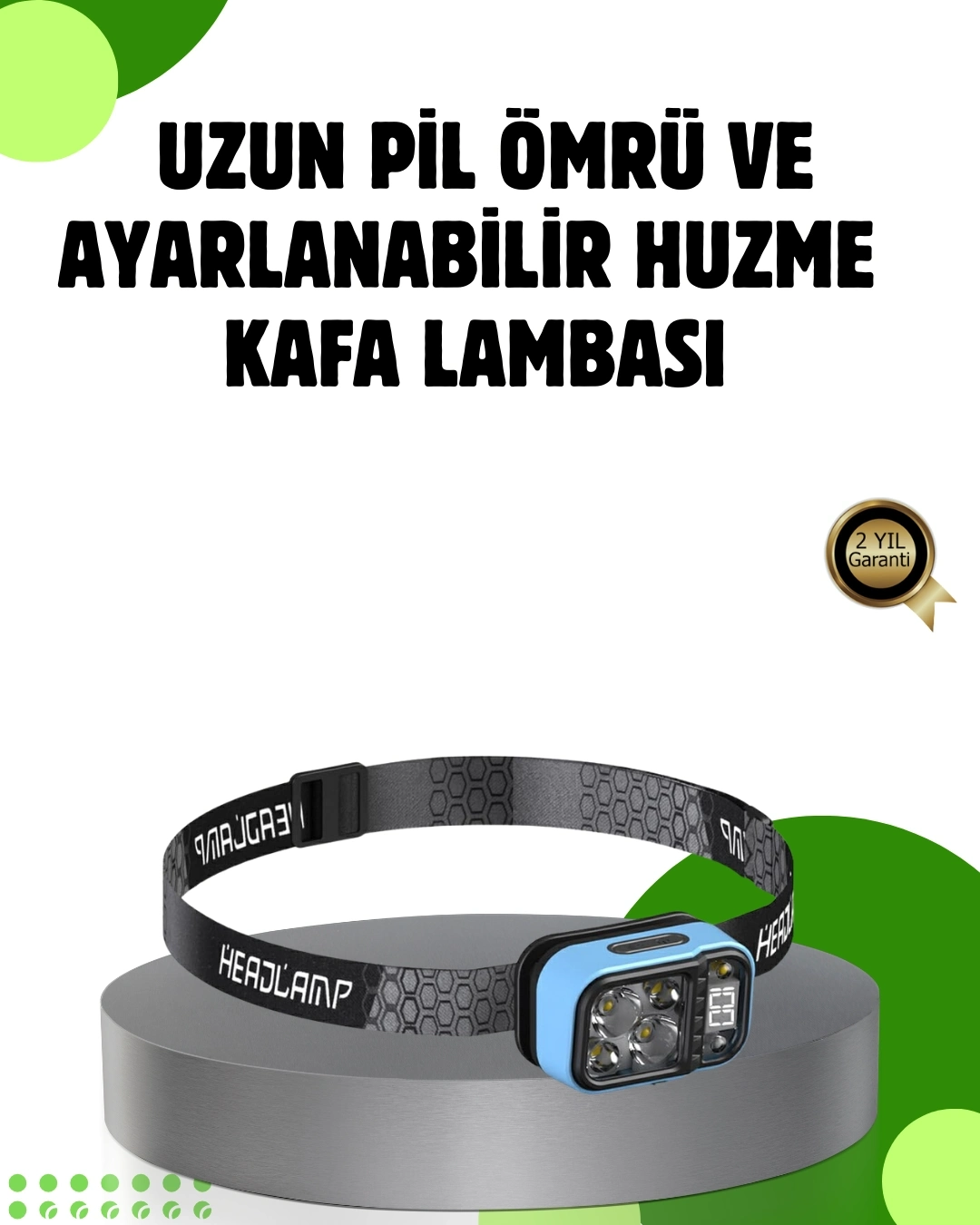 BUĞZ 53 Modlu Süper Parlak LED Kafa Lambası Type C Şarjlı Güç Göstergeli