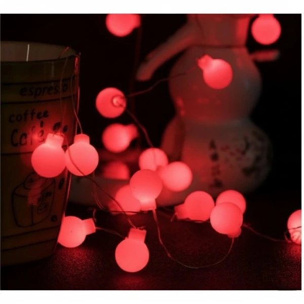 BUĞZ 5m 28 Led Kırmızı Işık Şeffaf Kablo Fişli Eklemeli