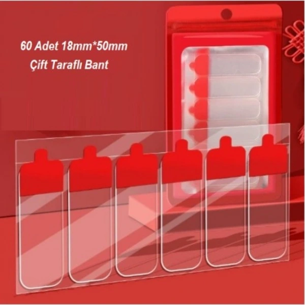BUĞZ 60 Parça Kolay Açılır Güçlü Çift Taraflı Bant 18mmx50mm