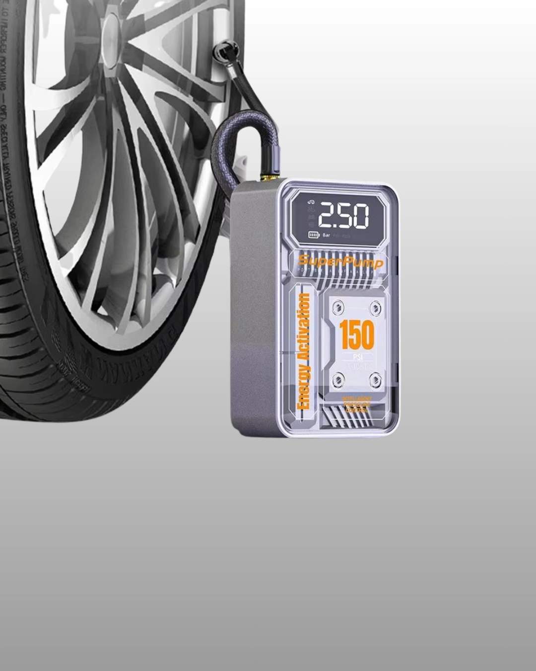BUĞZ 6000mAh Bataryalı LED Ekranlı Akıllı Hava Kompresörü