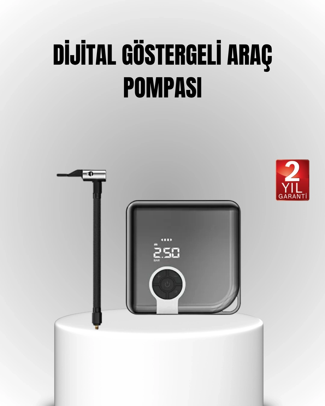 BUĞZ 6000mAh Bataryalı Type-C Şarjlı Mini Hava Kompresörü LED Işıklı