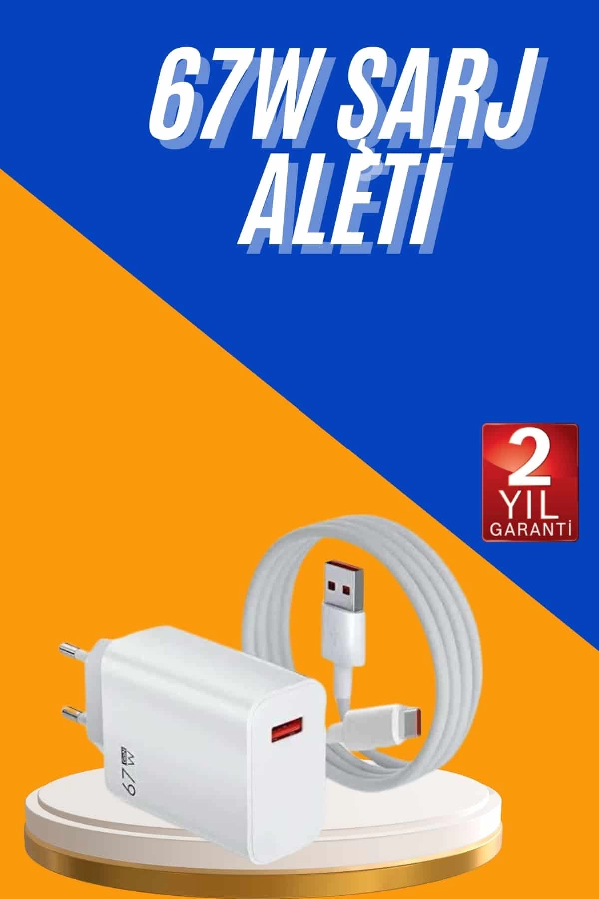 BUĞZ 67W Hızlı Şarj Yüksek Voltaj Korumalı Type C Şarj Adaptörü