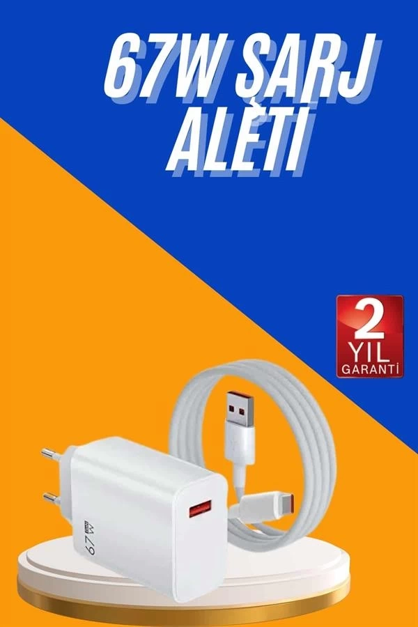 BUĞZ 67W Hızlı Şarj Yüksek Voltaj Korumalı Type C Şarj Adaptörü