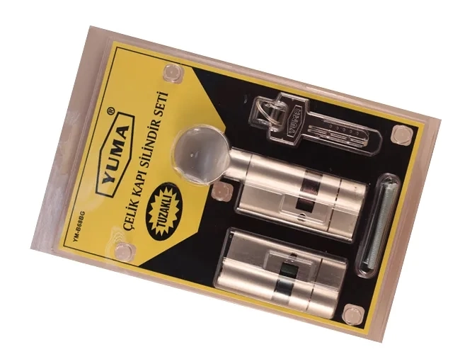 BUĞZ 68mm Mandallı Çelik Kapı Tuzaklı Barel Seti - Sarı