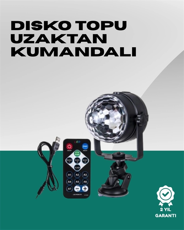 BUĞZ 7 Farklı Aydınlatma Modu ve Ses Sensörlü Disko Topu Lambası