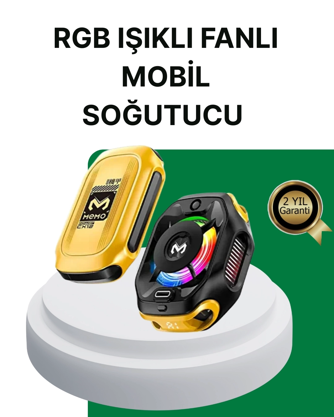 BUĞZ 7 Kanatlı Vortex Fanlı Akıllı Telefon Soğutma Aparatı