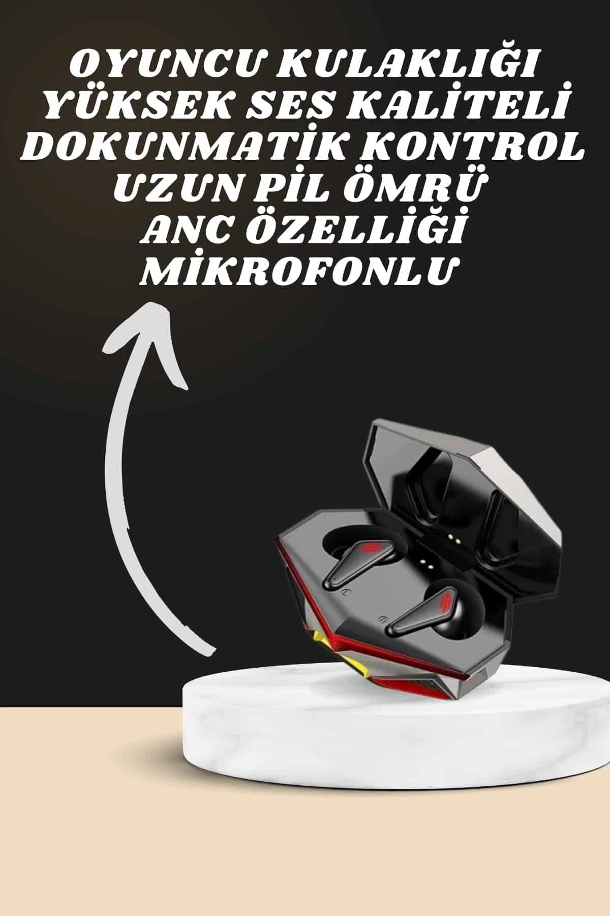 BUĞZ 7 Kordonlu Akıllı Saat Ve Oyuncu Kulaklığı Bluetooth Bağlantılı Android ve İOS Uyumlu