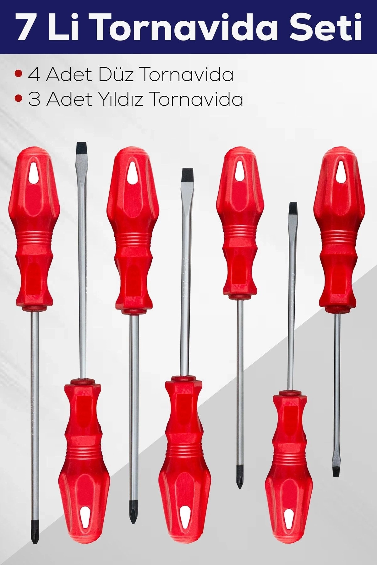 BUĞZ 7'li Tornavida Seti (4  Düz Tornavida 3  Yıldız Tornavida)